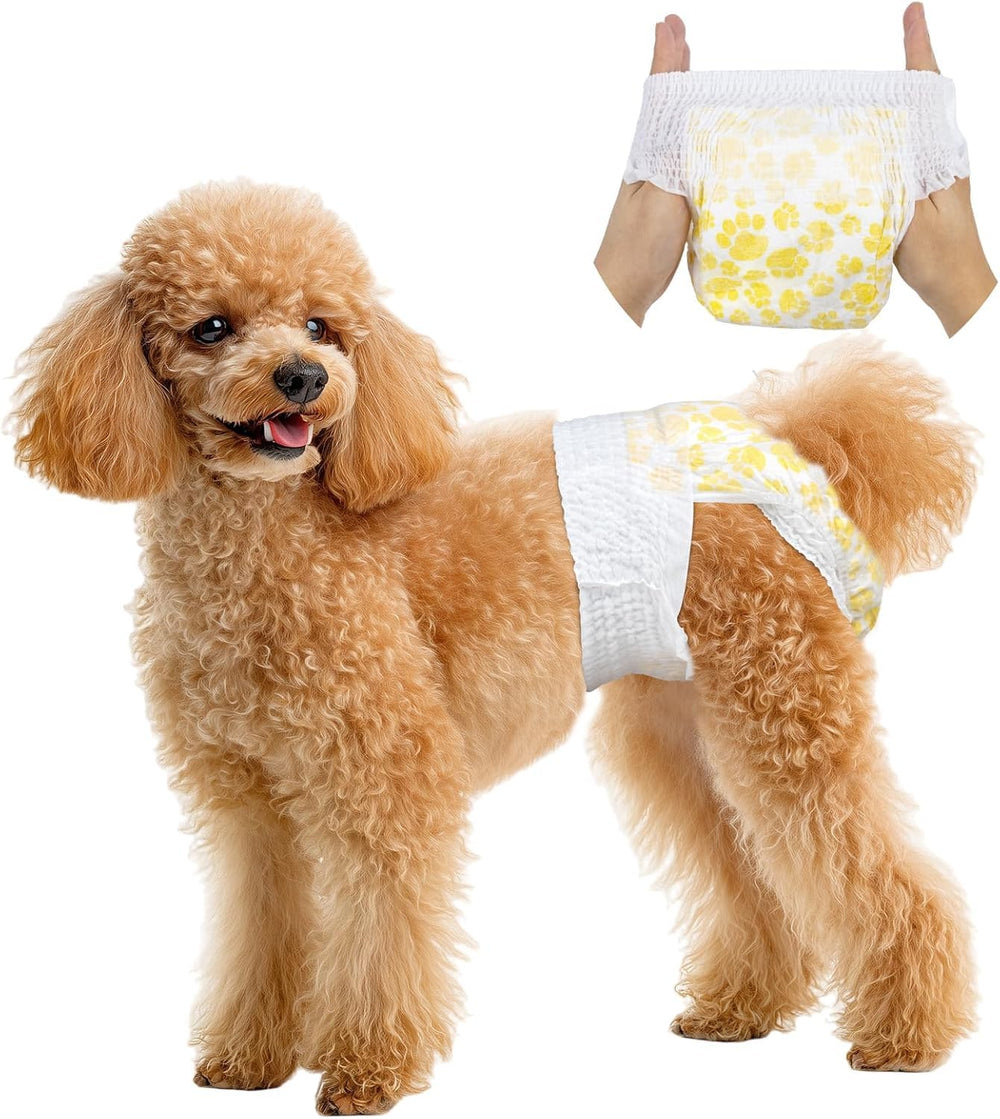 Pet Soft disposable female dog diapers with pull-up design for easy on-off and secure fit.