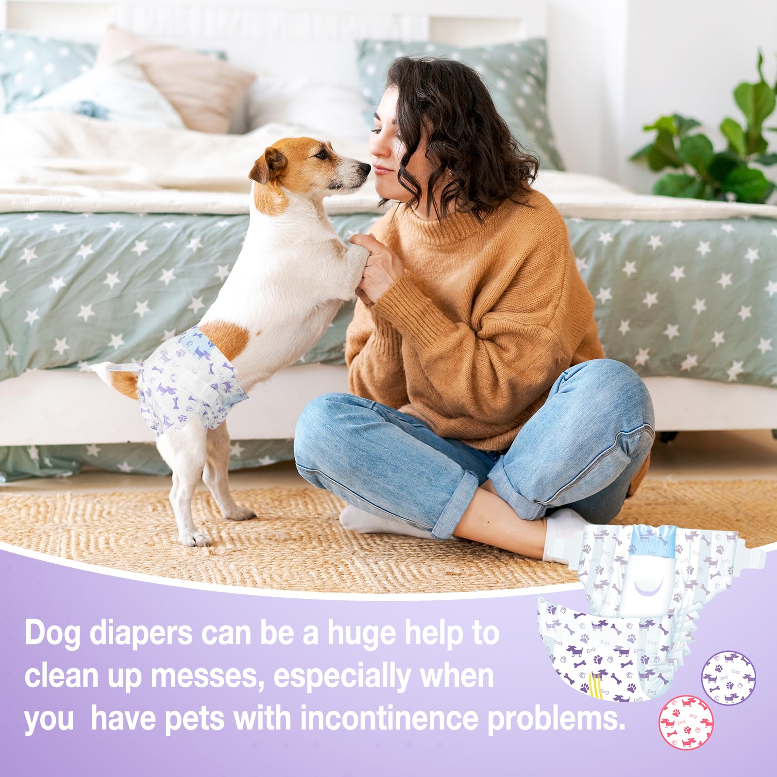 Pet Soft diapers ideal for daily use or travel to protect floors and furniture