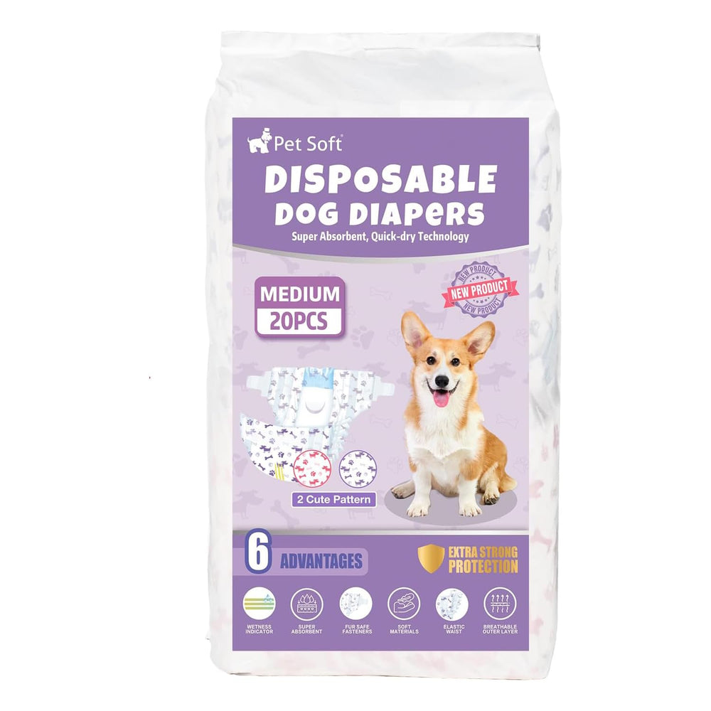 Pet Soft medium-size diaper in use for daily home wear.