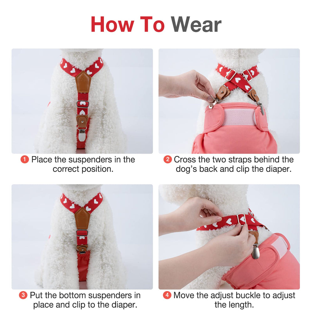 Pet Soft dog suspenders strong grip to prevent diaper slips during play.