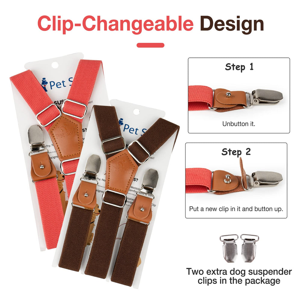 Pet Soft dog suspenders soft-stretchy-webbing feels gentle on the skin.