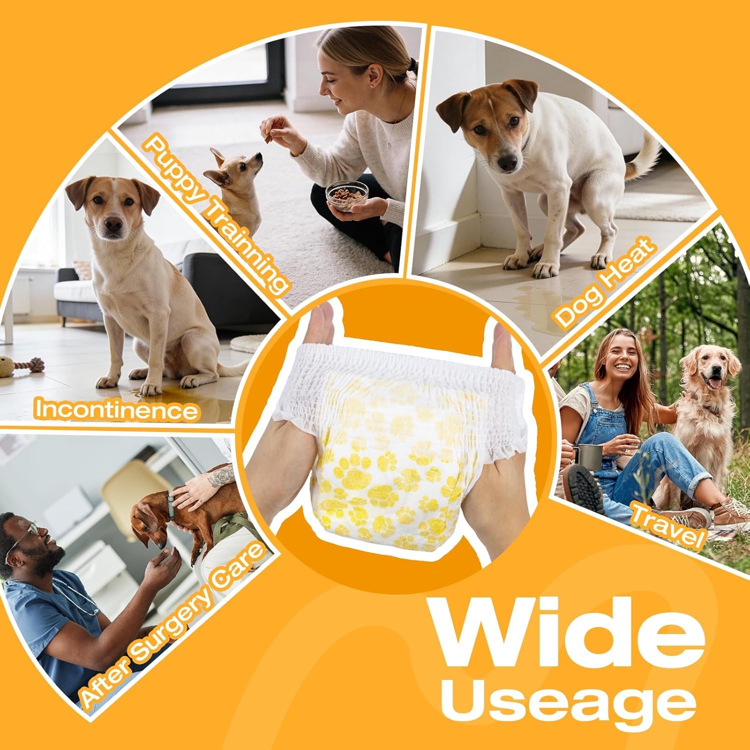 Pet Soft no-velcro design allows swift diaper changes.
