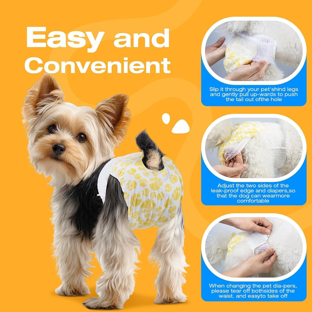 Pet Soft elastic leg openings provide a secure, flexible fit.