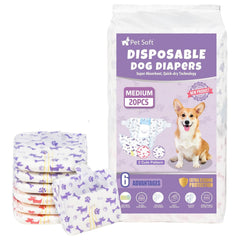 Pet Soft female dog diapers pack front view for medium size.