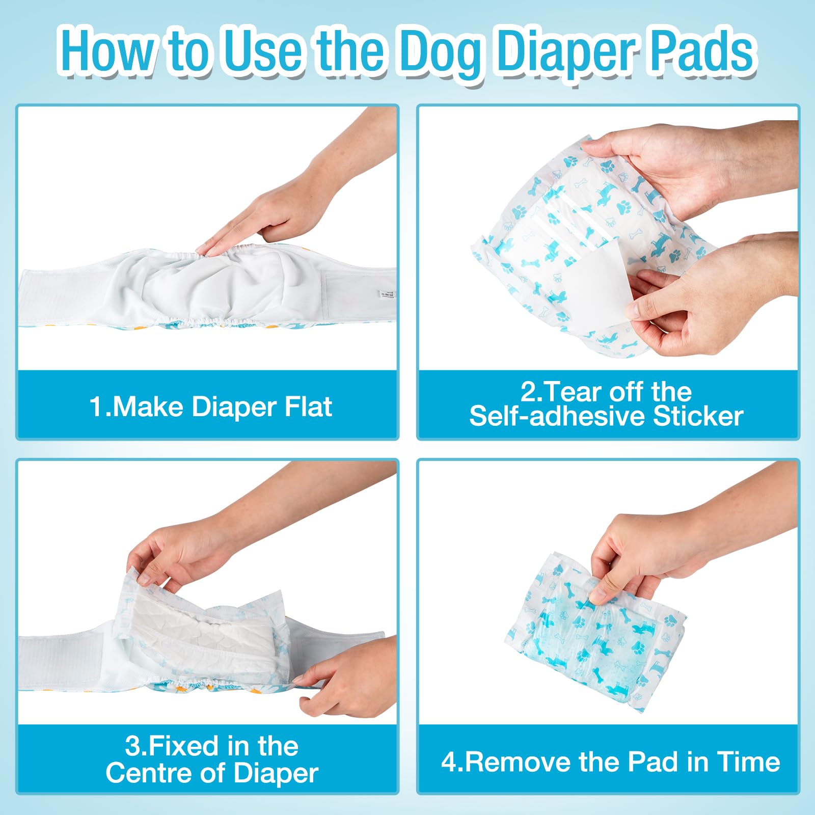 Pet Soft blue booster liner highlights quick absorption for daily use