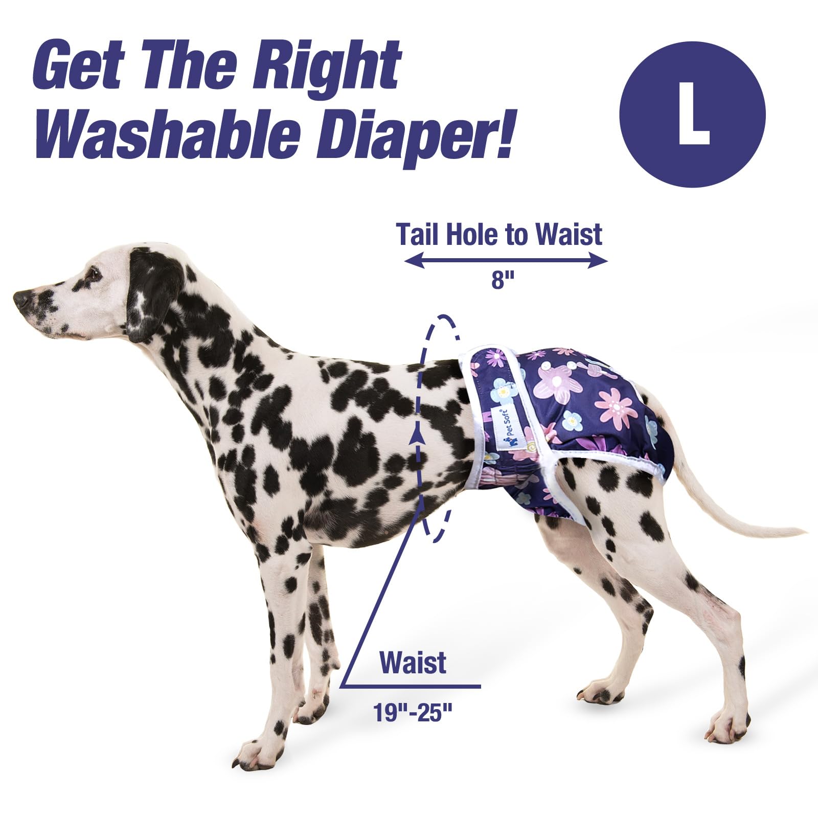 Pet Soft Washable Female Diapers quick-absorb inner pad for moisture control