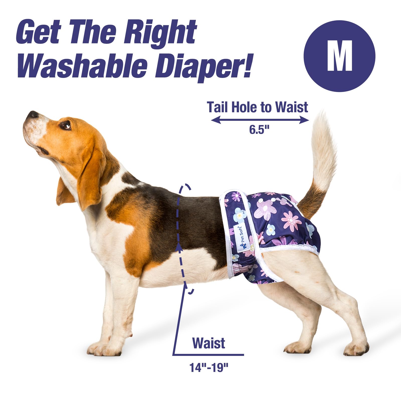 Pet Soft quick-absorb core reduces accidents and keeps fur dry.