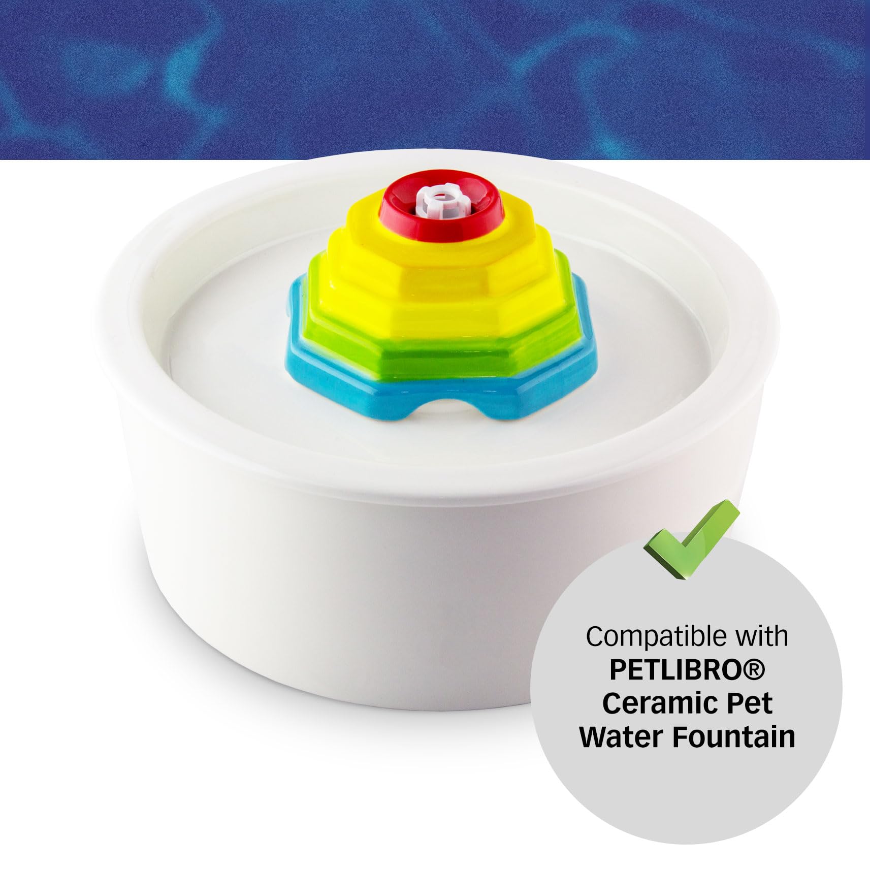 Activated carbon stage helps maintain fresh-tasting water for pets.