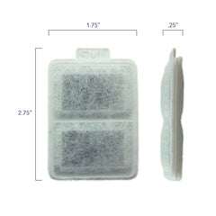 PET STANDARD double filtration closeup showing cotton and carbon layers.
