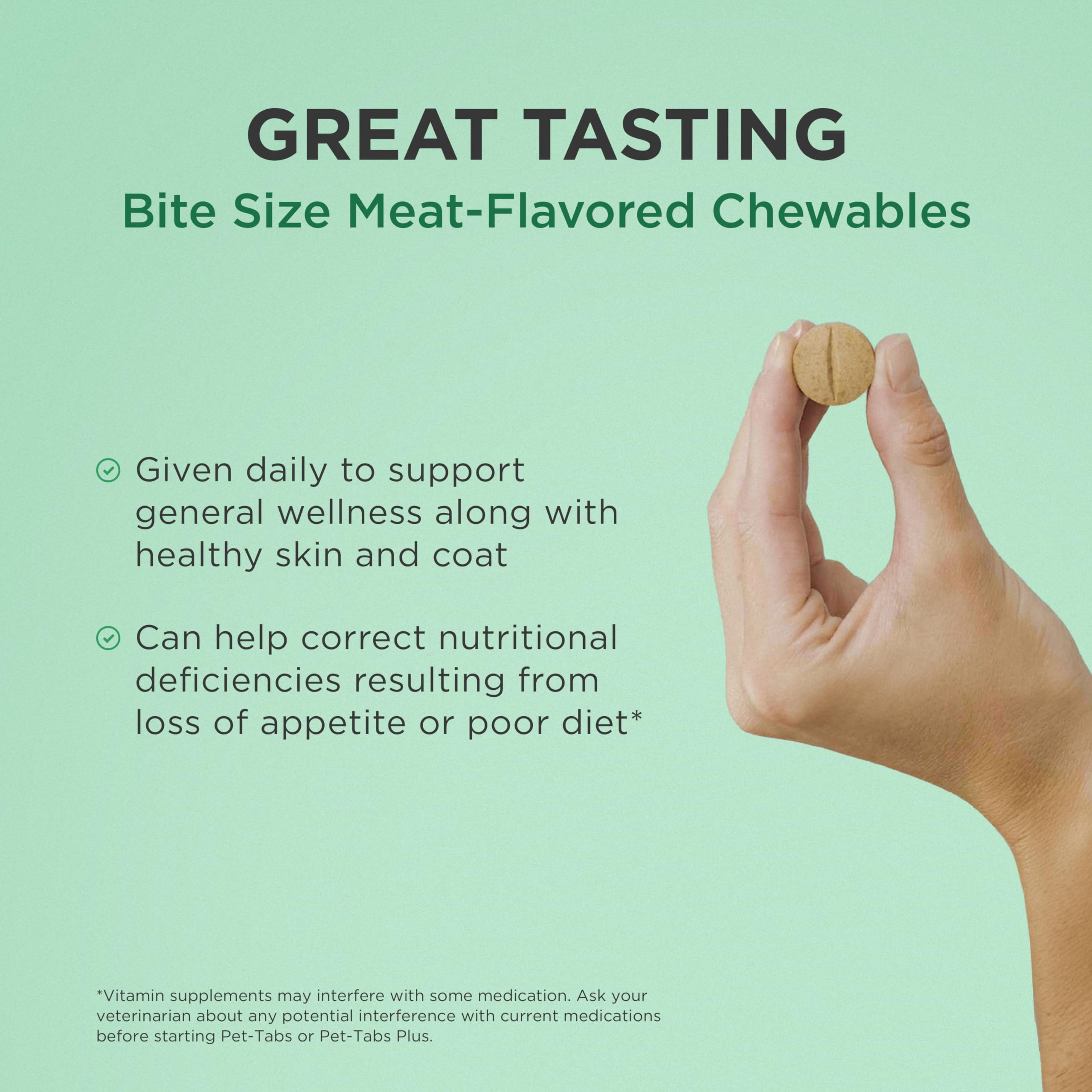 Pet-Tabs daily dog vitamin treat for convenient supplementation.