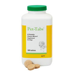 Pet-Tabs dog chewables with liver flavor support daily nutrition.
