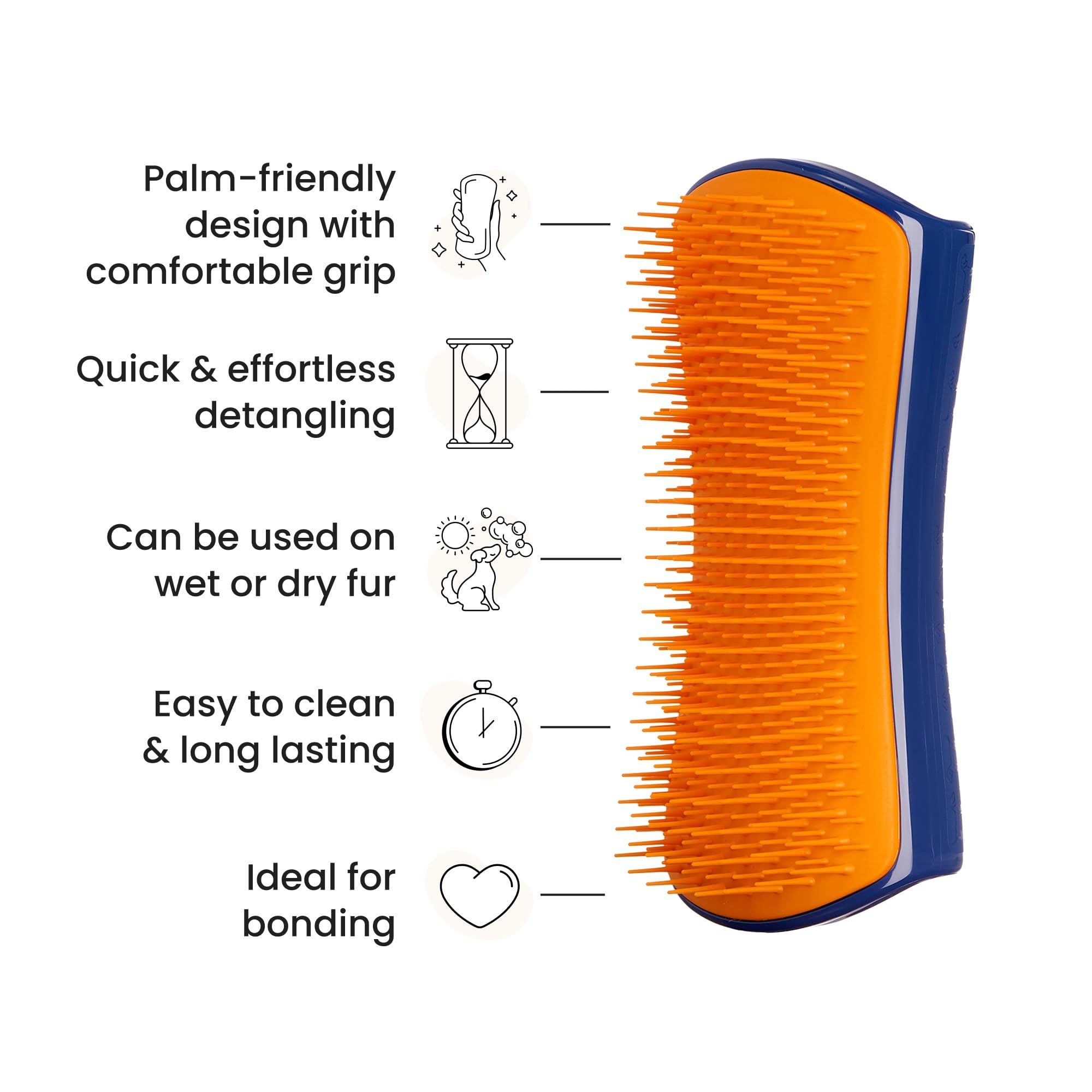 Pet Teezer detangling brush used on a long haired dog for smoother coat
