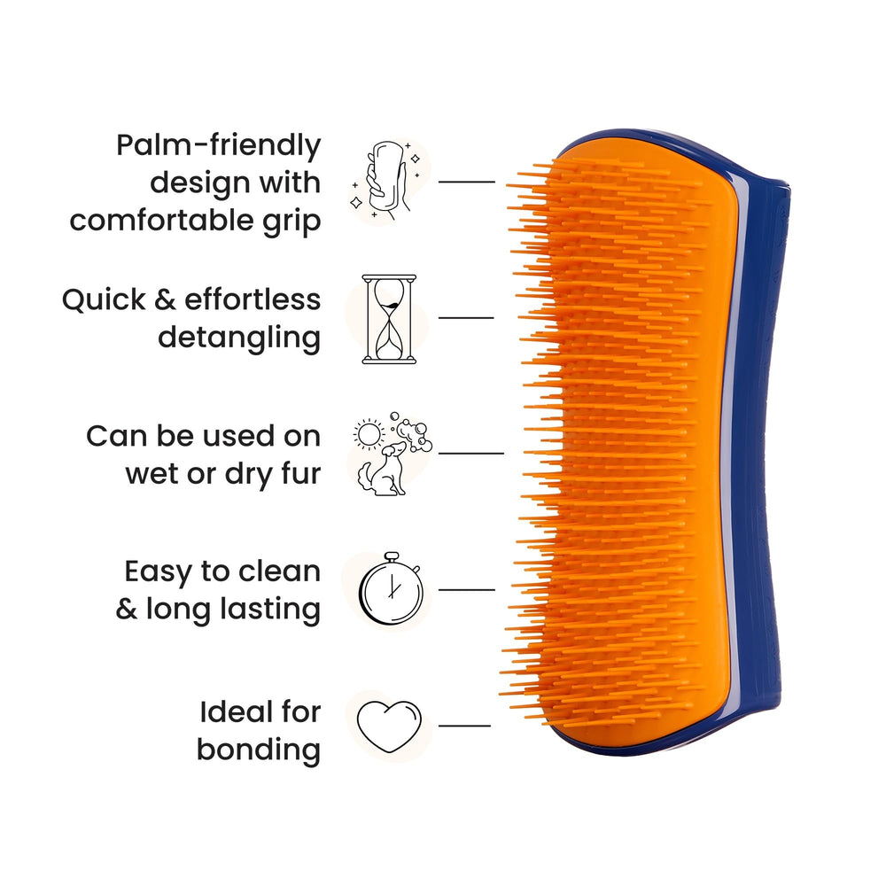 Pet Teezer detangling brush used on a long haired dog for smoother coat