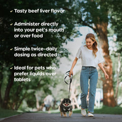 Beef liver flavor helps pets enjoy Pet-Tinic during meals.
