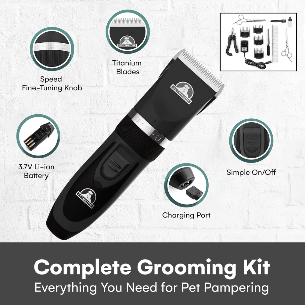 Pet Union Cordless Low Noise Dog Clippers reduce stress during grooming