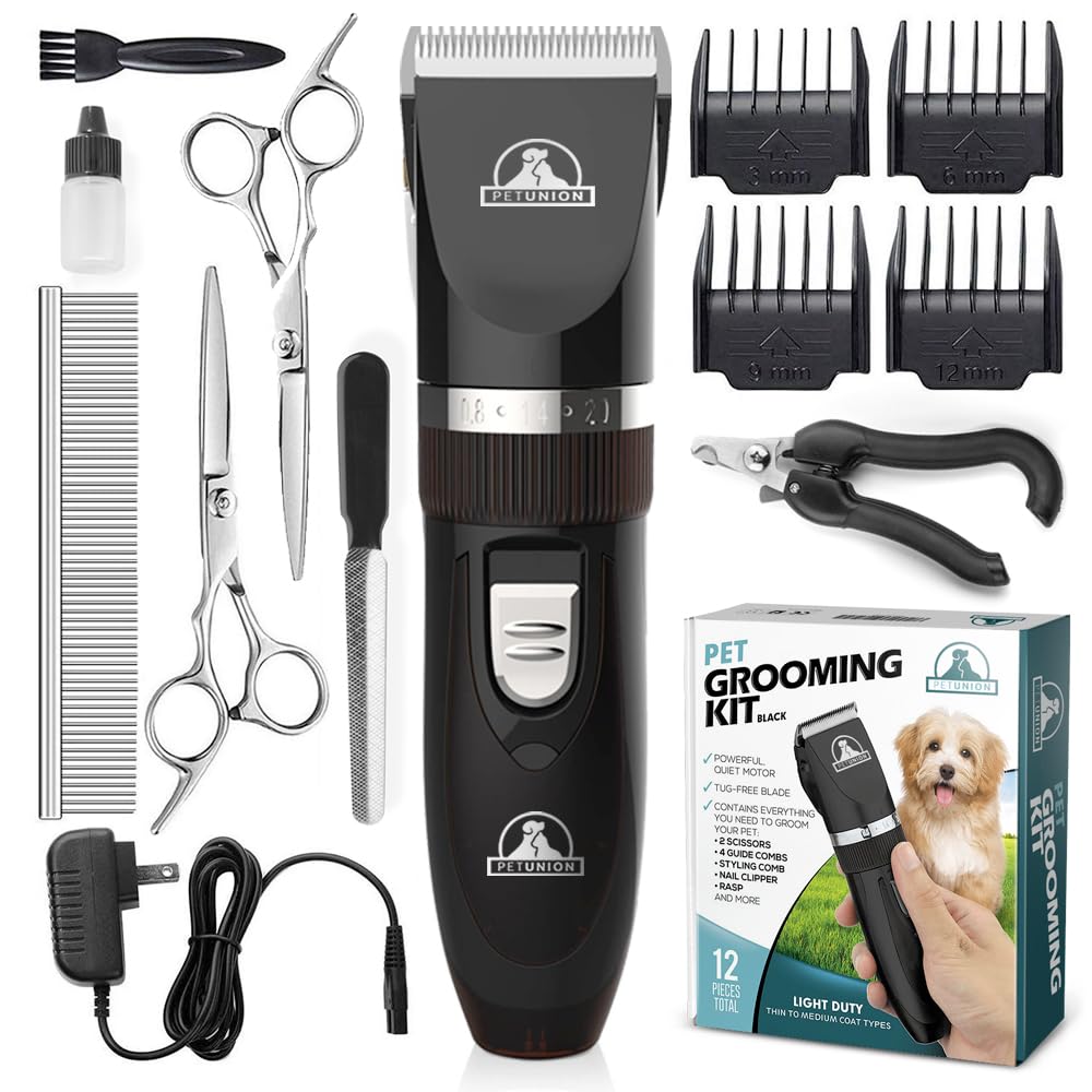 Pet Union Professional Dog Grooming Kit clippers for a smooth cut on pets