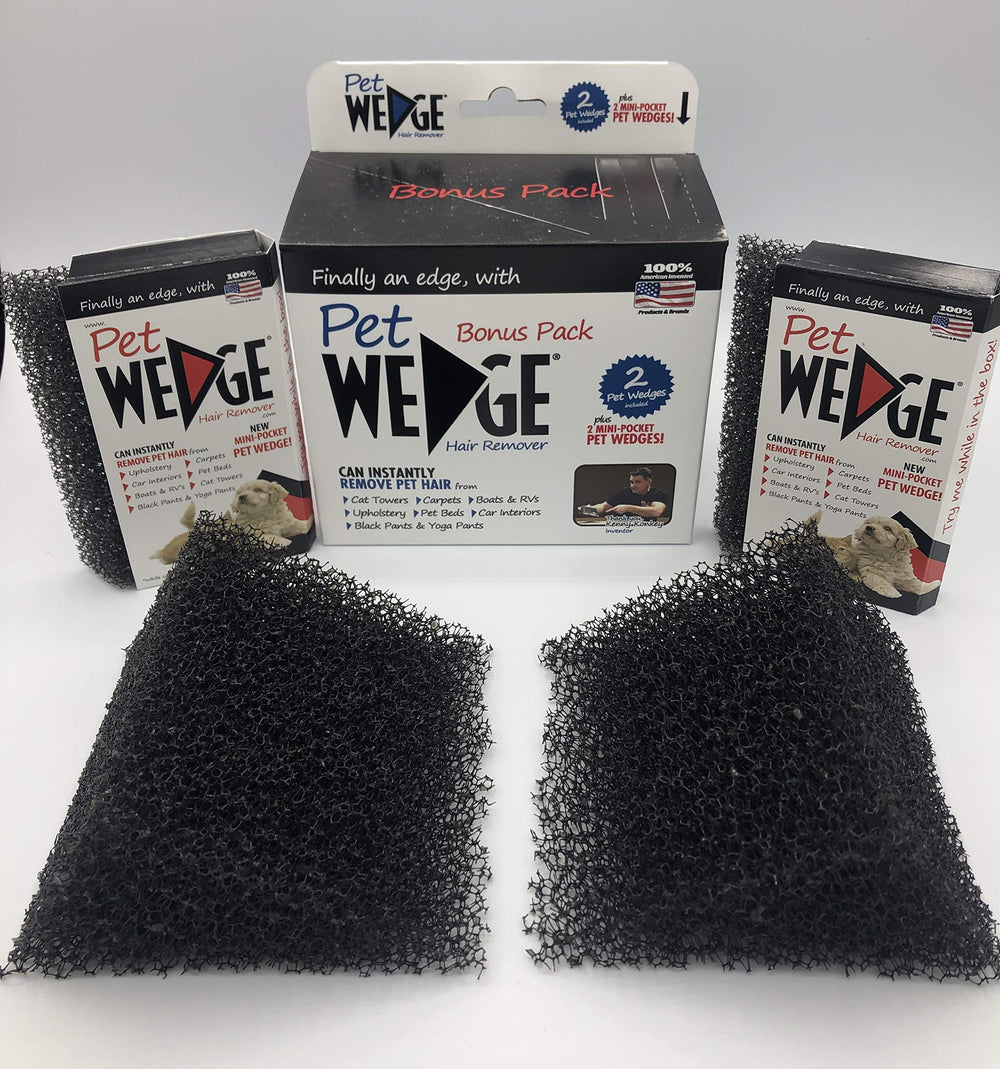 Pet Wedge on car interior removes pet hair efficiently