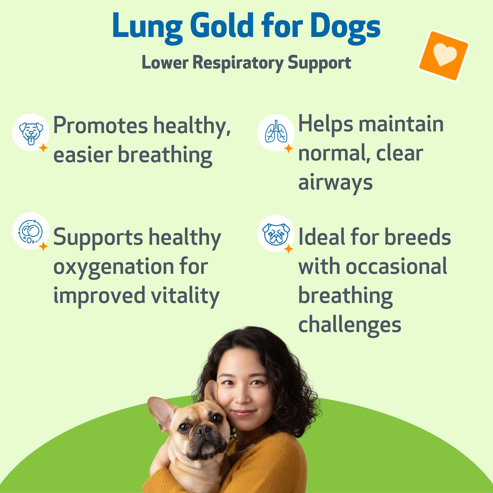 Pet Wellbeing Lung Gold liquid dog dosing supports breathing comfort
