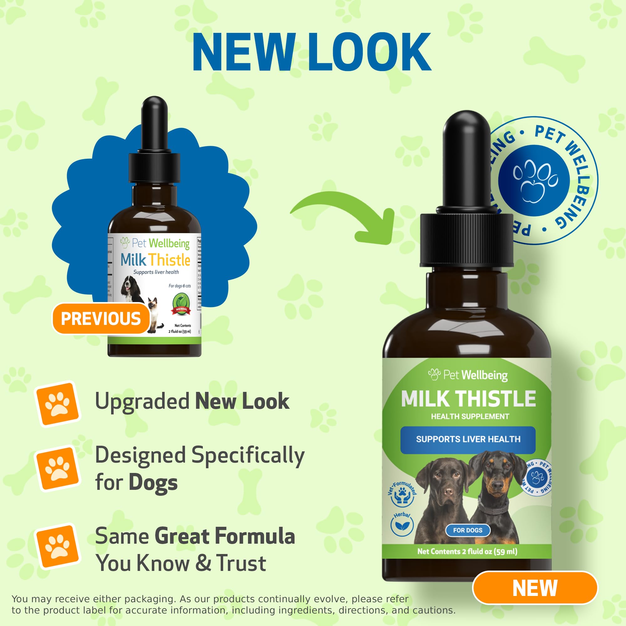 Pet Wellbeing Milk Thistle bottle sits ready for daily use.