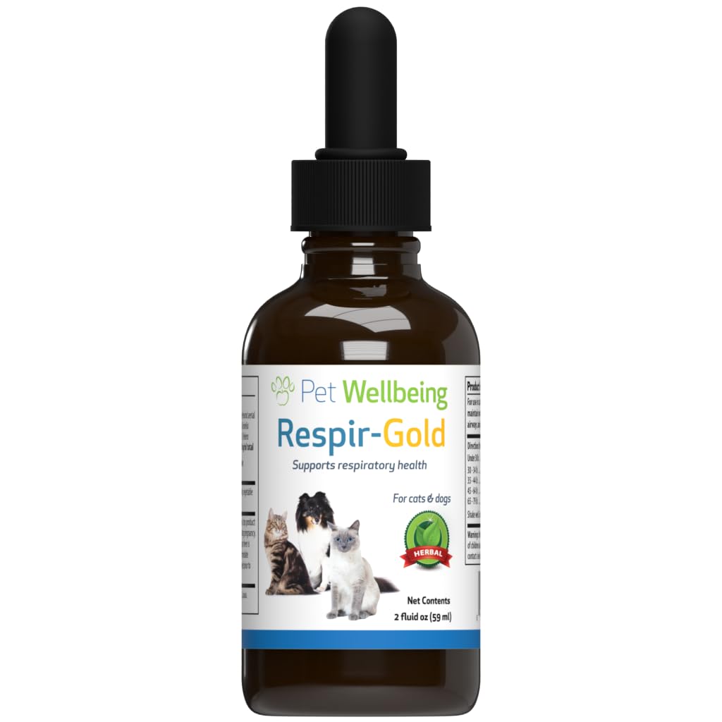 Pet Wellbeing Respir-Gold bottle supports open airways for cats.