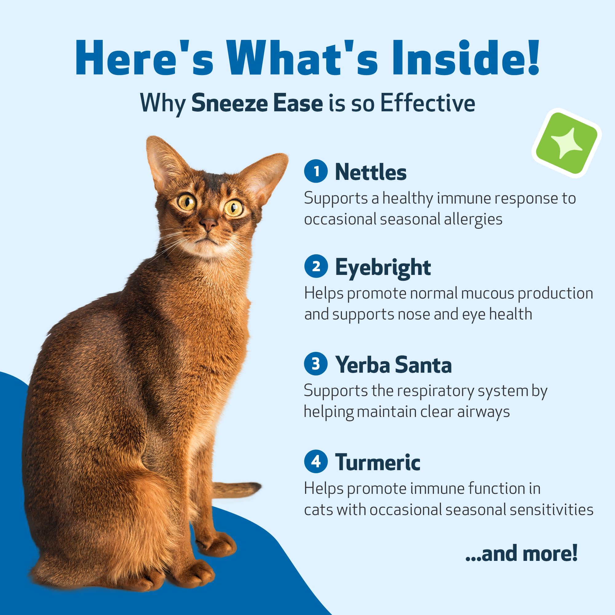 Pet Wellbeing Sneeze Ease packaging highlighting vet-formulated quality.