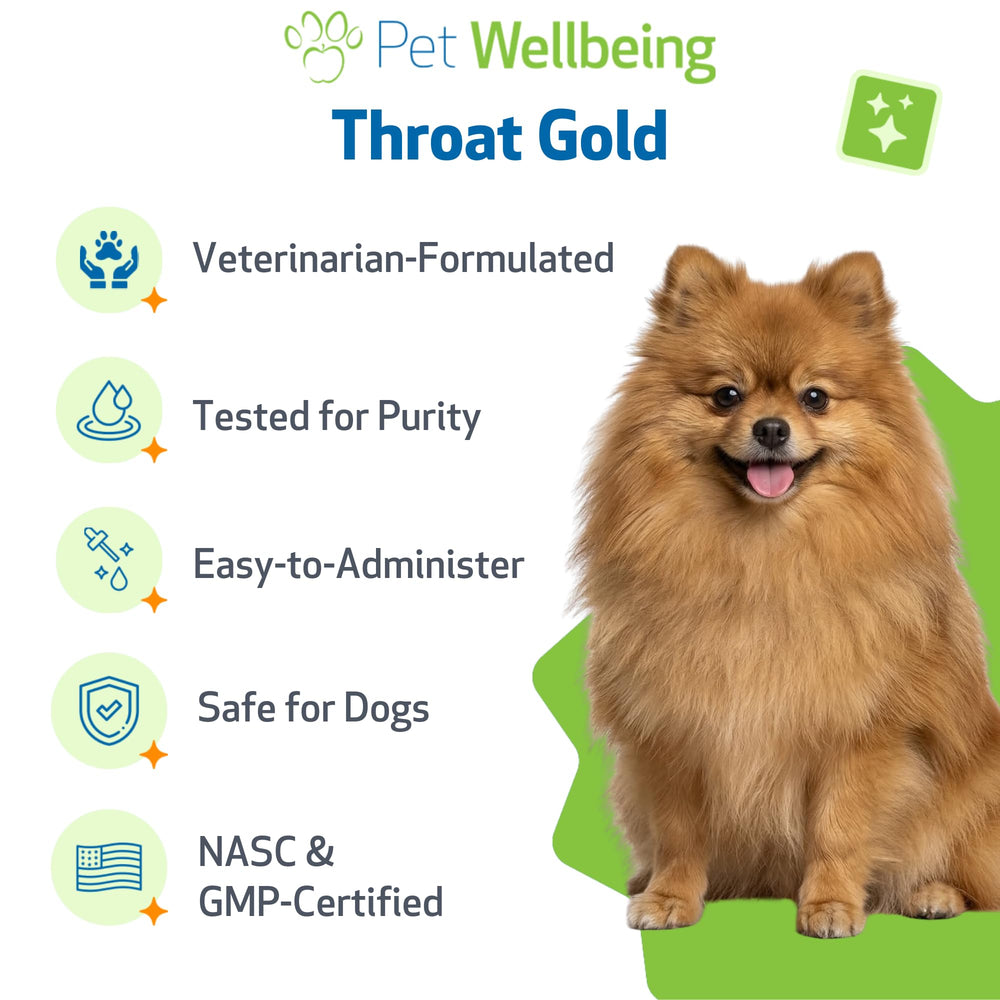 Pet Wellbeing Throat Gold NASC-certified seal ensures safety