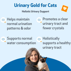 Pet Wellbeing Urinary Gold cat using the liquid formula for easy administration.