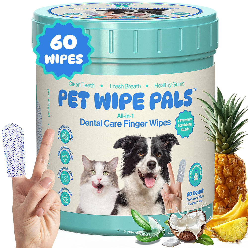 Pet Wipe Pals all-in-1 wipes package for at-home dental care.