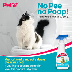 Spray action on surface with PET YOUR PET Cat Potty Spray to educate cats gently