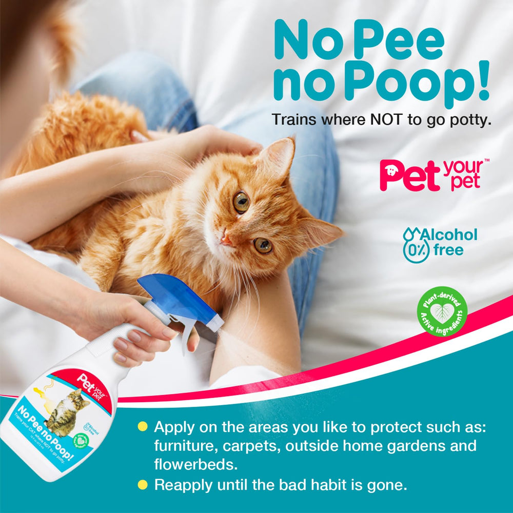 Keep-off deterrent areas treated with PET YOUR PET Cat Potty Spray outdoors
