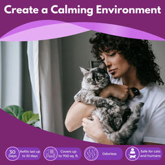 Pet Zephyr cat refill bottle closeup highlights safe calming solution.
