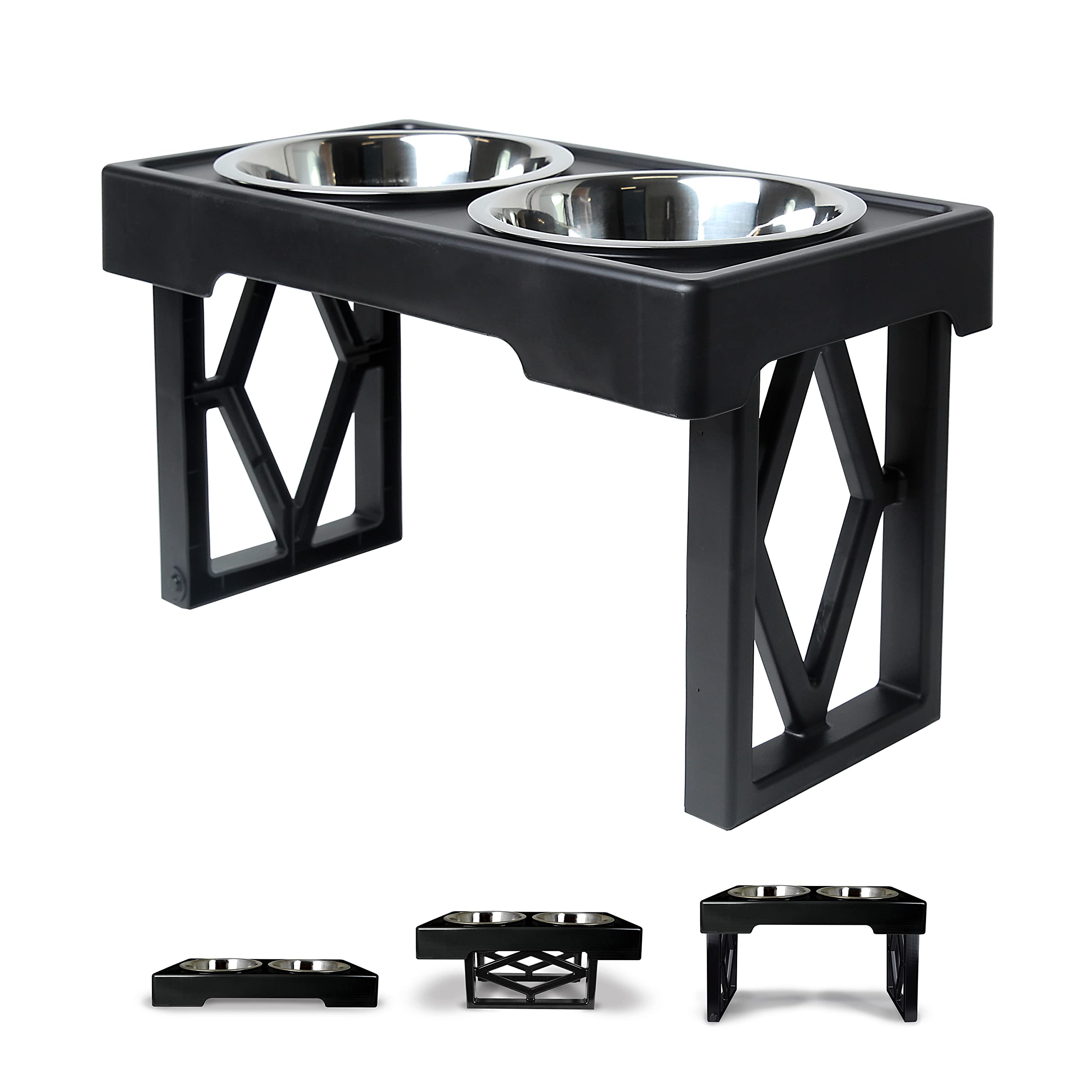 Pet Zone Designer Diner espresso wood grain finish adds stylish function to mealtimes.