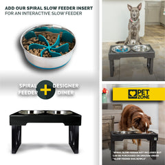 Pet Zone Designer Diner height 2.75 inches for small dogs.