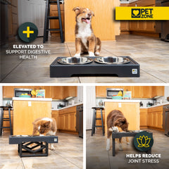 Pet Zone Designer Diner stainless steel bowls are durable and dishwasher safe.