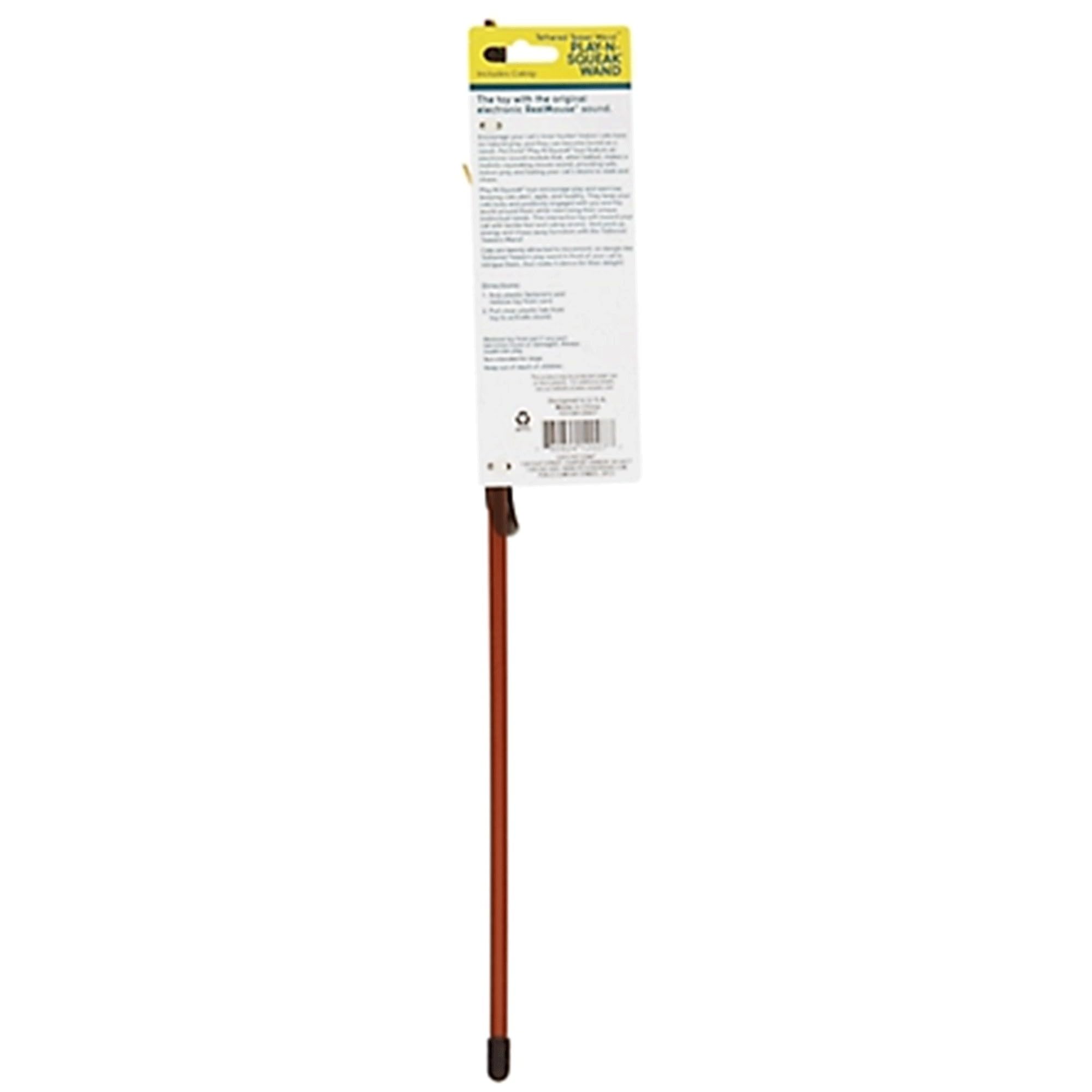 Pet Zone Play-N-Squeak Tether Teaser Wand durable design withstands energetic play.