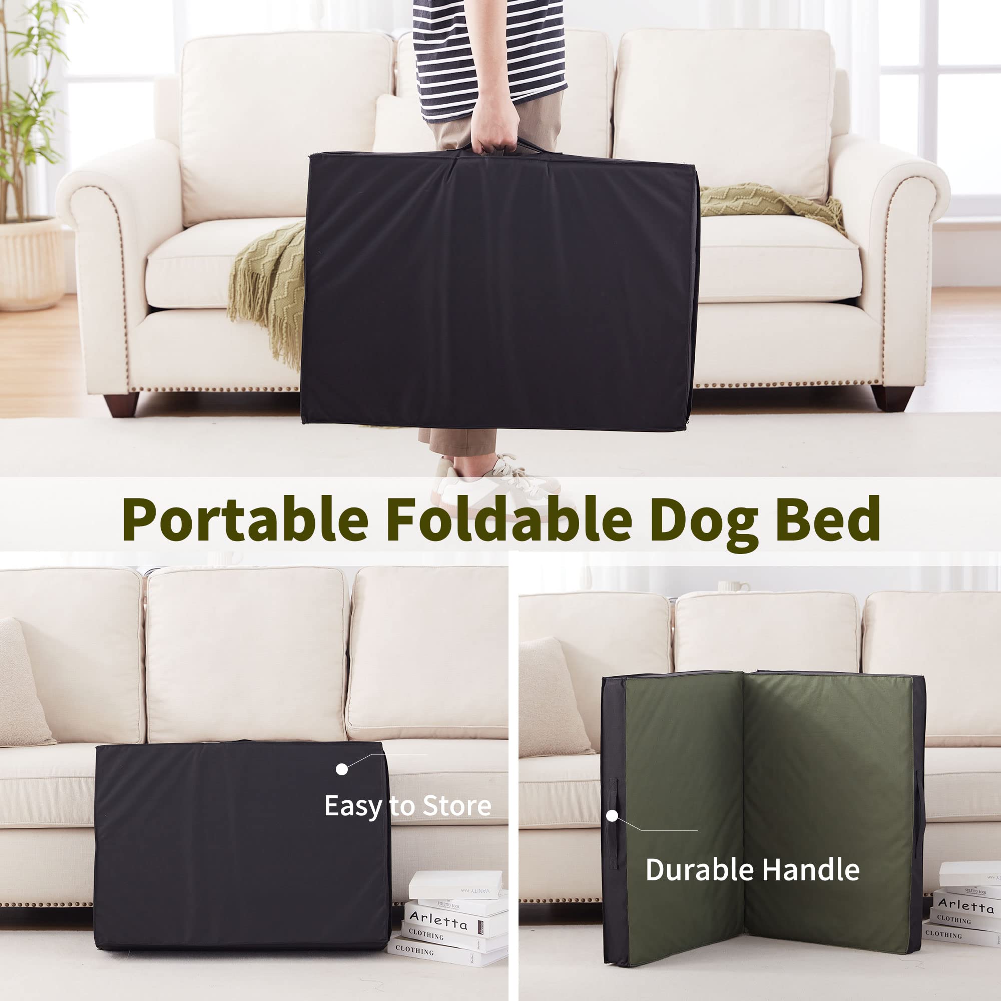 PETABBY outdoor dog bed with orthopedic foam for joint comfort