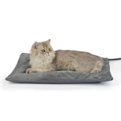 Petace outdoor heated cat bed front view showing sturdy base for year-round warmth