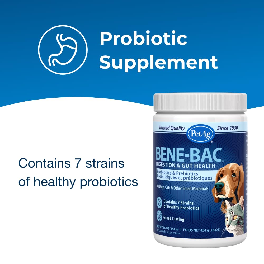 PetAg Bene-Bac for exotic and wildlife mammals helps during travel and weaning.