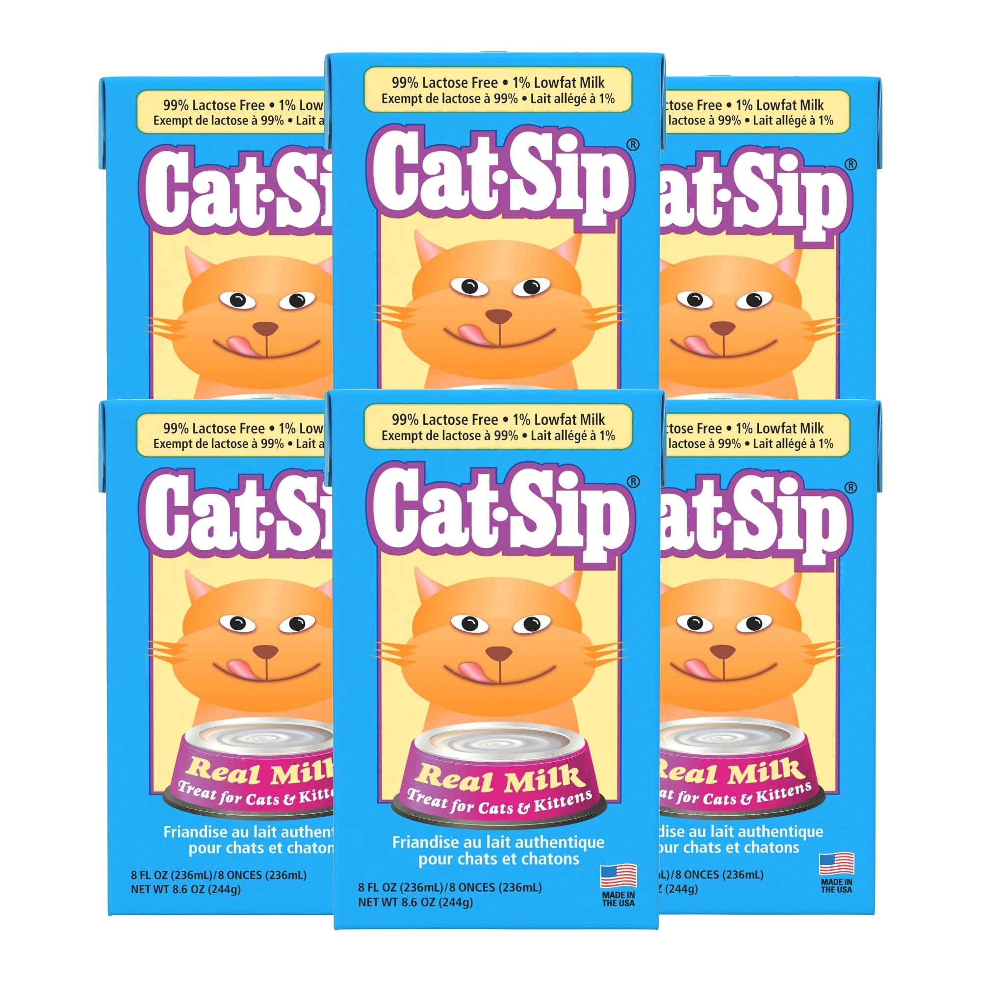 PetAg Cat-Sip real milk treat bottle on shelf, easy-digest option for cats