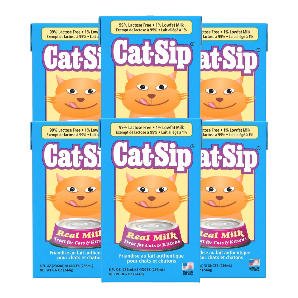 PetAg Cat-Sip real milk treat bottle on shelf, easy-digest option for cats