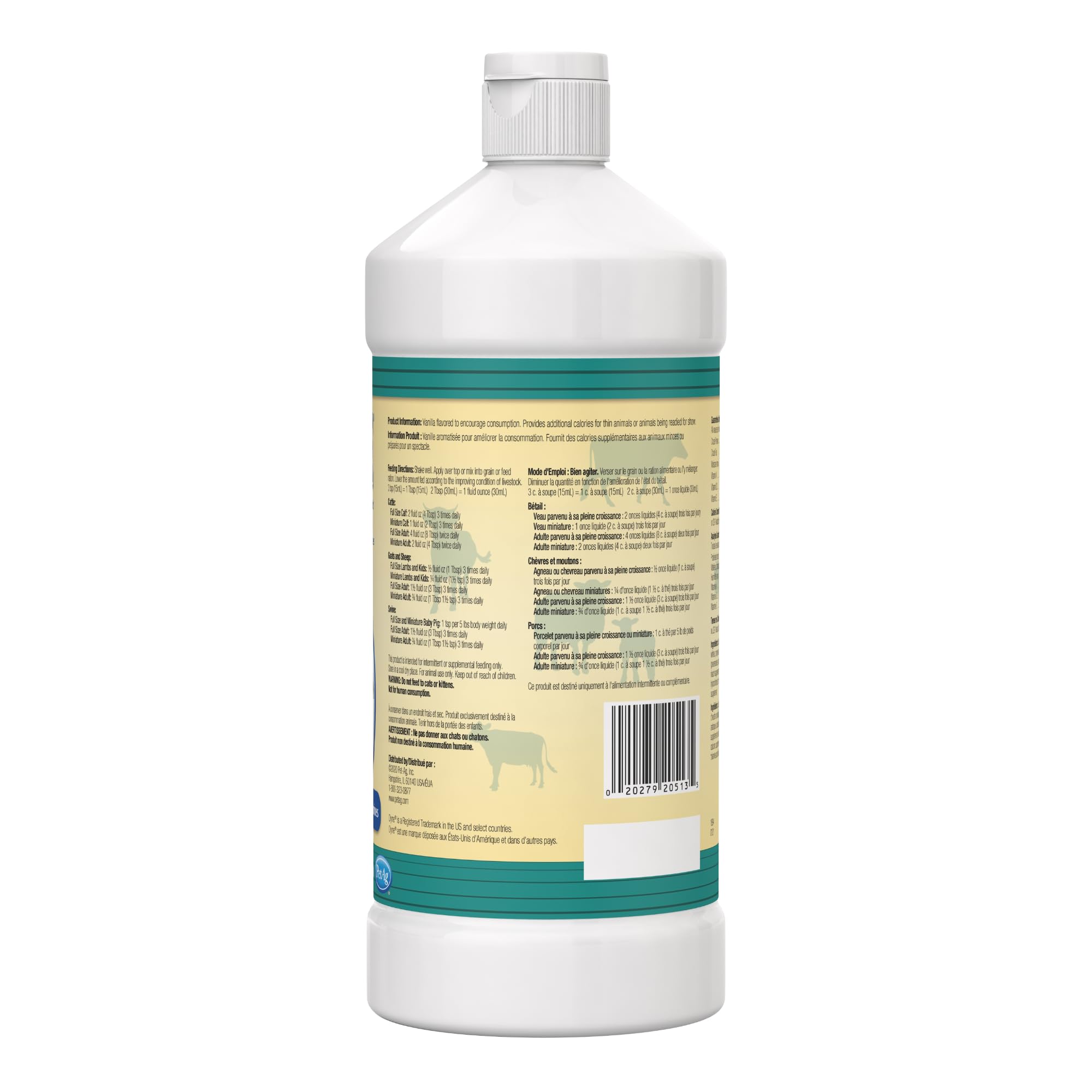 PetAg Dyne label emphasizes vitamins and fat-derived calories for recovery support.