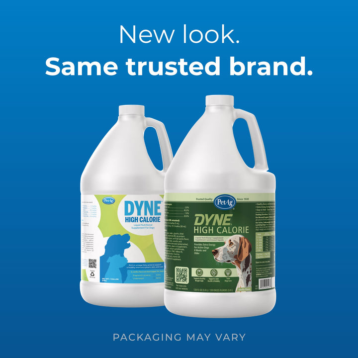 PetAg Dyne being poured over dog food to boost calories