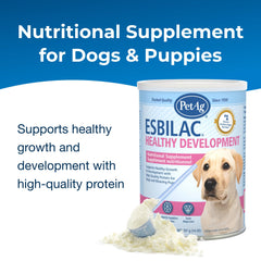 PetAg Esbilac 2nd Step omega-6 aids healthy skin and coat in puppies