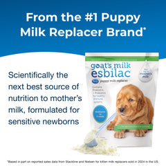 PetAg Esbilac mixing with warm water shows easy preparation for newborn puppies.