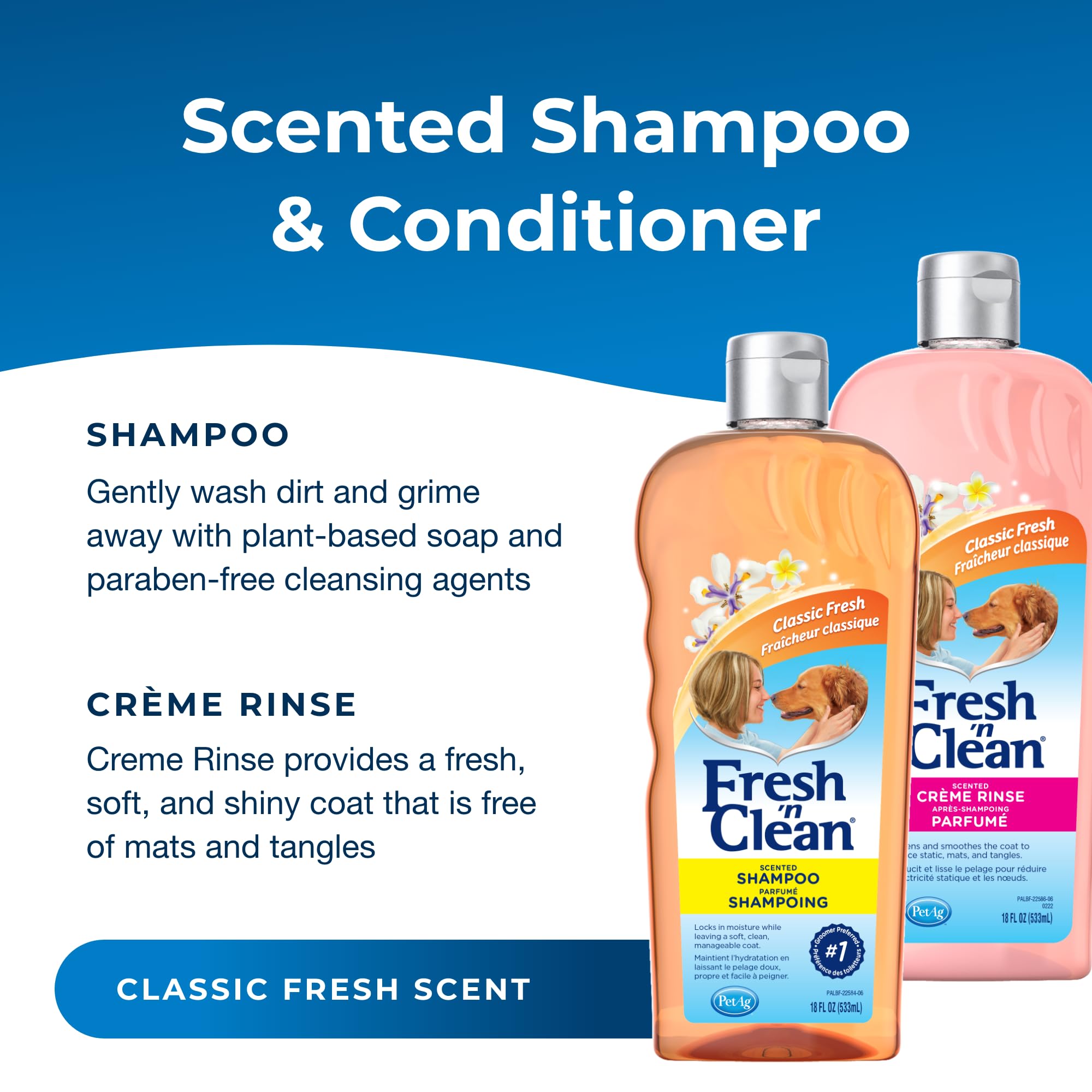 PetAg Creme Rinse bottle for detangling and moisture after shampoo.