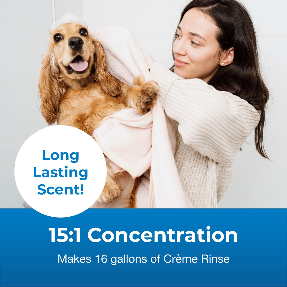 PetAg Creme Rinse massaged into coat to detangle and soften