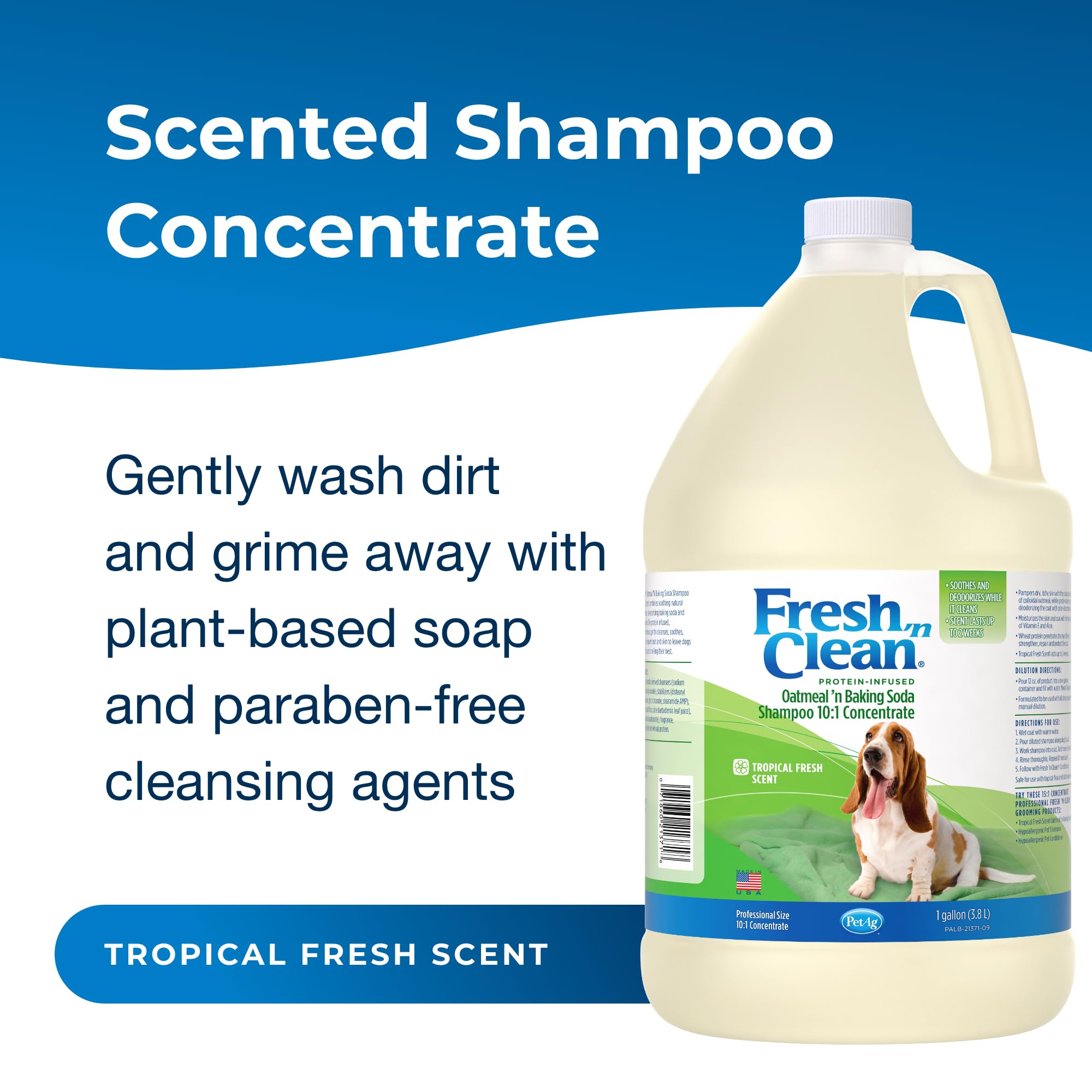PetAg Fresh ’n Clean oatmeal-lather closeup showing nourishing oats for coat moisture