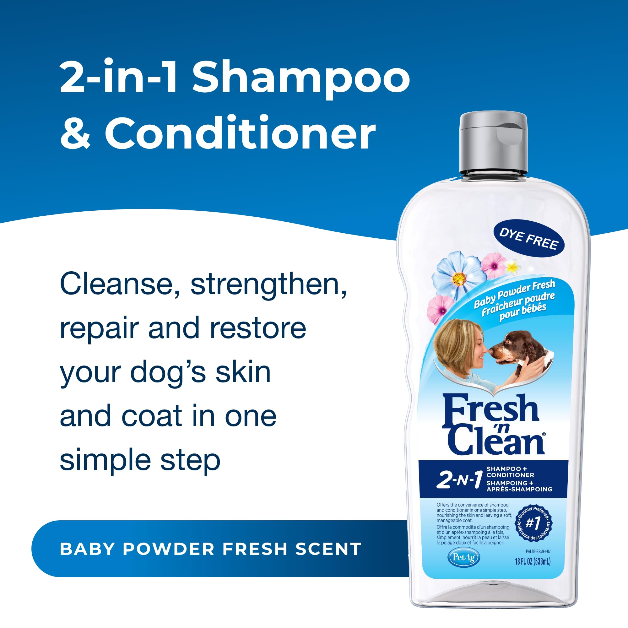PetAg Fresh ’n Clean lather demonstrates one-step cleansing and conditioning