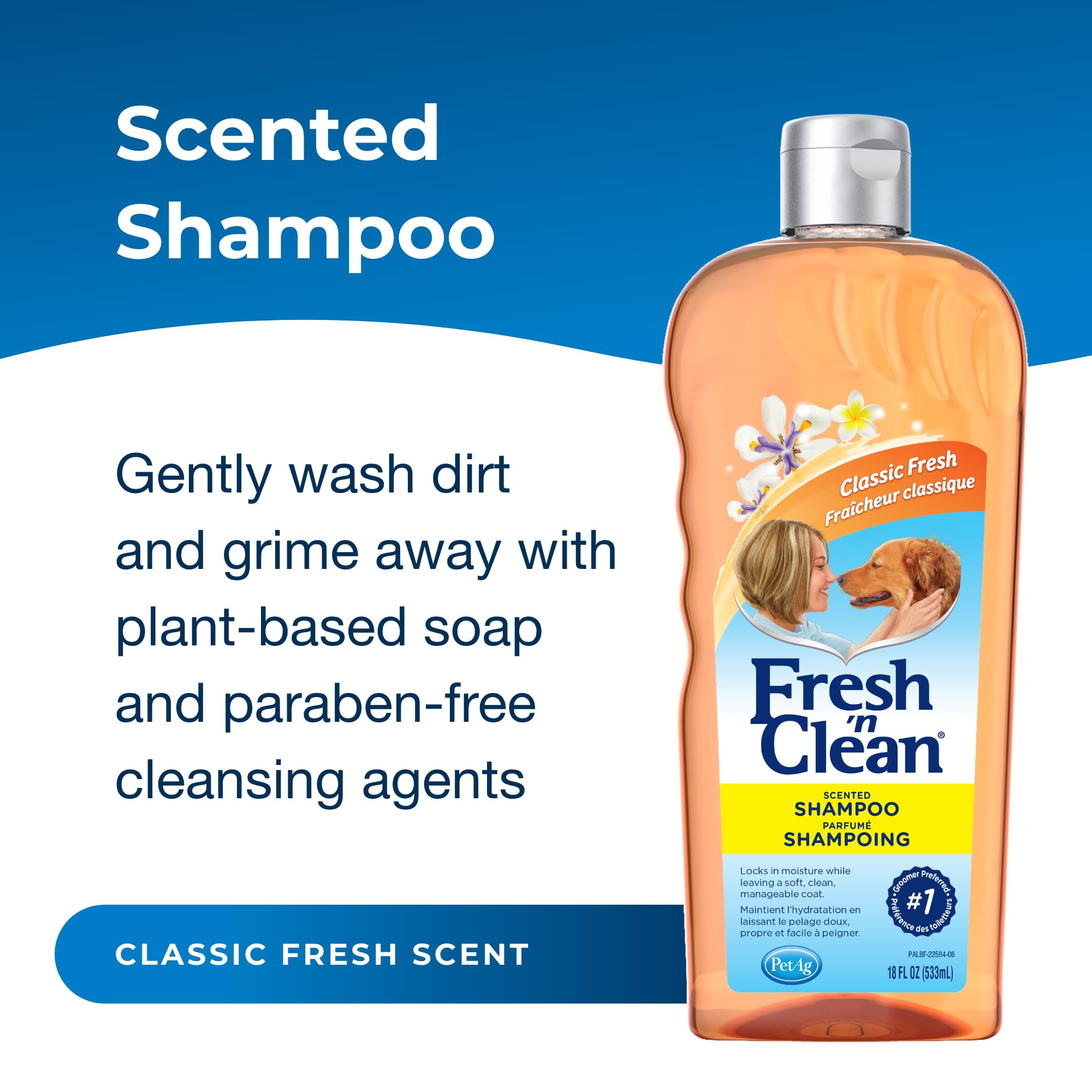 PetAg Fresh 'n Clean vitamin E aloe soft-coat image highlights moisture and skin comfort.