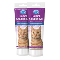 PetAg Hairball Solution Gel bottle 2-pack for easy administration and hairball prevention.